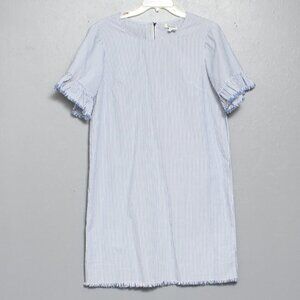 Beach lunge lounge cotton blue white striped nautical sailing dress